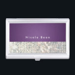 Étui Pour Cartes De Visite Titulaire de carte d'affaires violet Silver Sequor<br><div class="desc">Titulaire de carte d'affaires violet Silver Sequins. Customisez avec n'importe quel texte ou laissez-le vide.</div>