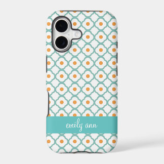 Étui pour iPhone4 à motif teal et orange en quatre