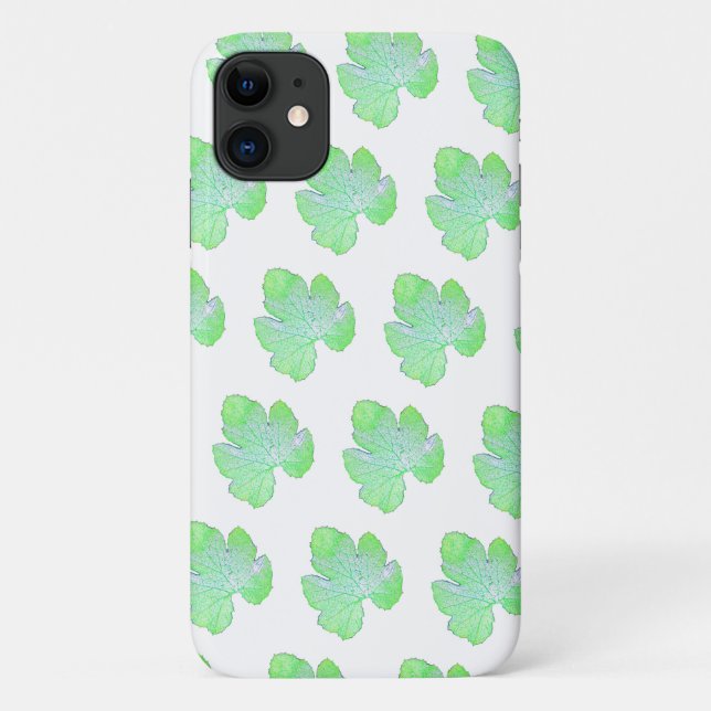 Étui pour iPhone 11 à texture de feuille de courge (Dos)
