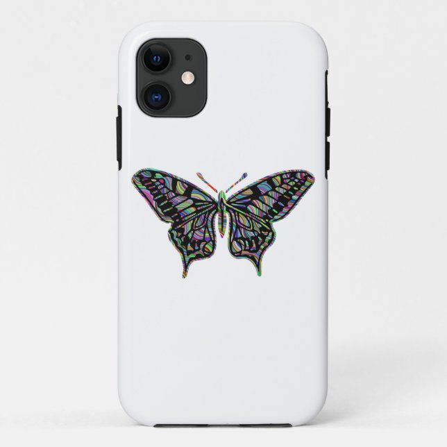 Étui pour iPhone 11 art insecte papillon (Dos)