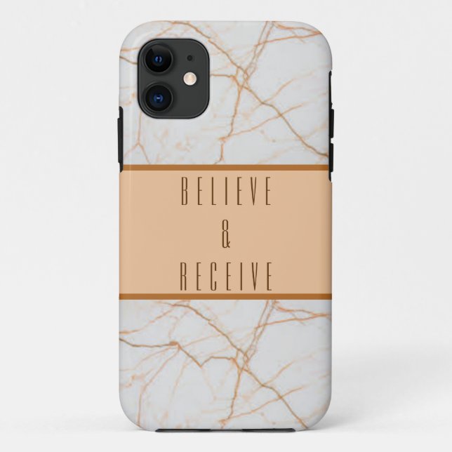 Étui pour iPhone 11 en marbre marron Cool Believe  (Dos)
