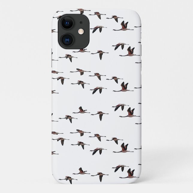Étui pour iPhone 11 Flamants Volants (choisir la c (Dos)