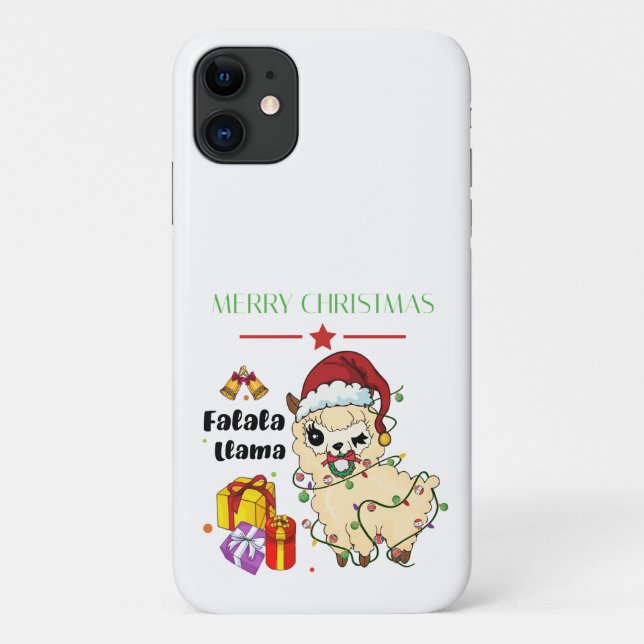 Étui pour iPhone 11 Lama de Noël (Dos)