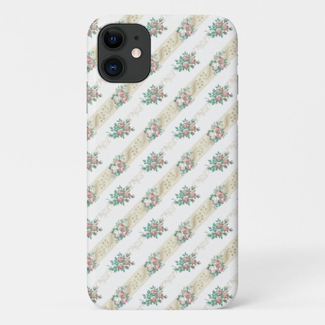 Étui pour iPhone 11 - Motif Rose Vintage (Dos)