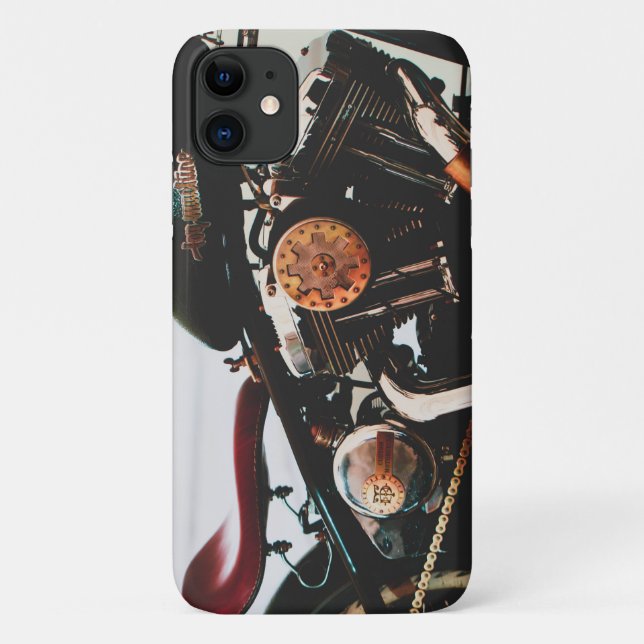 Étui pour iPhone 11 Motocyclette Motard Pilote (Dos)