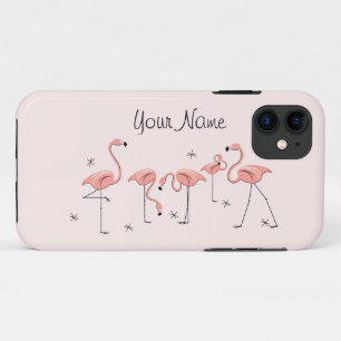 Étui pour iPhone 11 'Nom' du groupe rose des flama