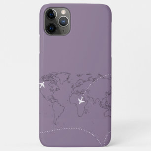 Étui pour iPhone 11 Pro carte du monde lavande
