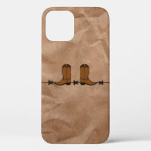 Étui pour iPhone 12 Bottes de Cowboy