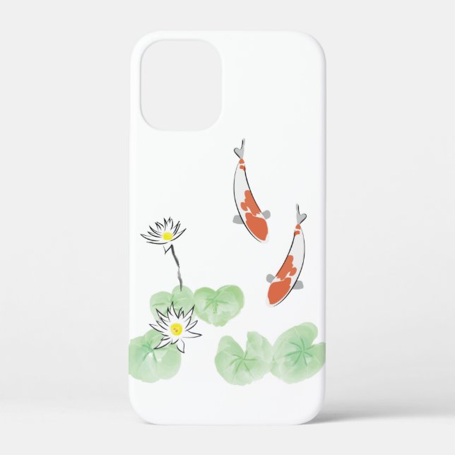 Étui pour iPhone 12 Mini avec bassin de carpes koï (Verso)