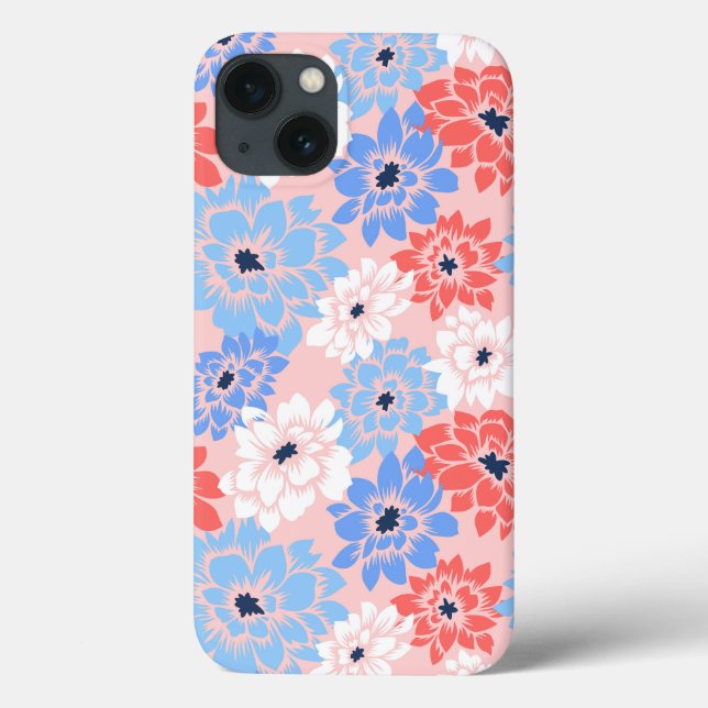 Étui pour iPhone 13 'Fleurs éclatantes' (Verso)