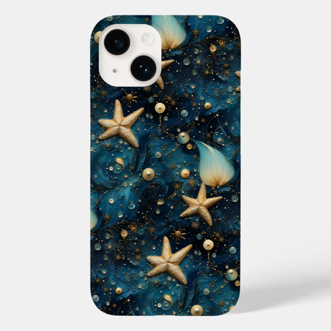 Étui pour iPhone 14 à motif d'étoile de mer océani (Verso)