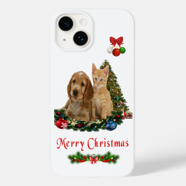 Étui pour iPhone 14 chiot et chaton (Verso)