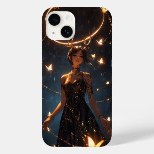 Étui pour iPhone 14 Fille Cerf Mystique - Fantasti