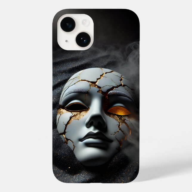 Étui pour iPhone 14 Masque en Porcelaine Fêlée Lux (Verso)