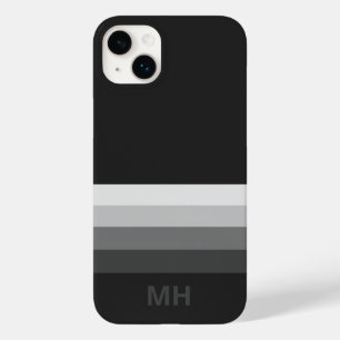 Étui pour iPhone 14 Monogramme à Rayures Modernes