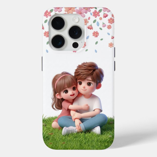Étui pour iPhone 15 14 13 pour couple mignon pour  (Verso)