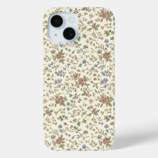 Étui pour iPhone 15 Cottagecore Vintage à motif fl