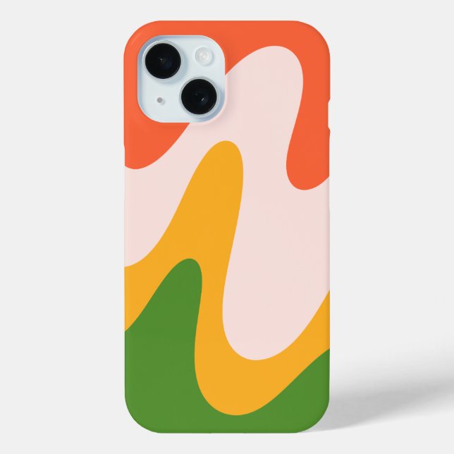 Étui pour iphone 15 Formes fluides ondulées abstra (Verso)