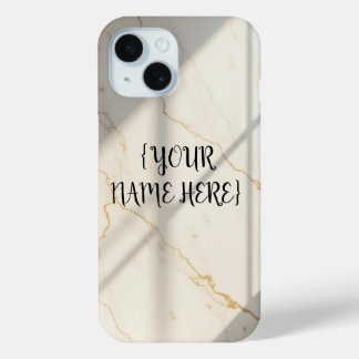 Étui pour iPhone 15 Marbre Crémeux Monogramme Bare