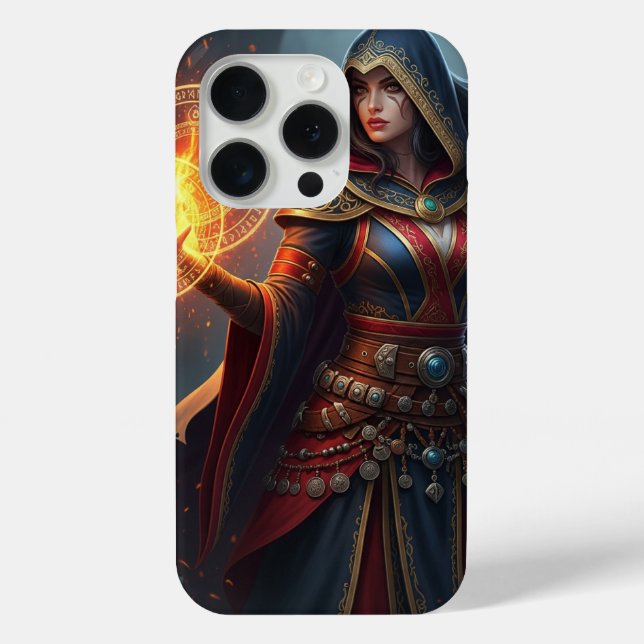 Étui pour iPhone 15 Pro Sorcière Épique Lanceuse d (Verso)