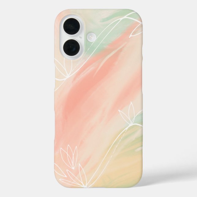 Étui pour iPhone 16 'Aquarelle pastel doux abstrai (Verso)