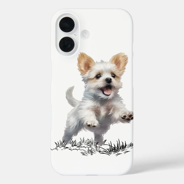 Étui pour iPhone 16 « Chiot Mignon » – Pour les am (Verso)
