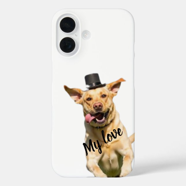Étui pour iPhone 16 Labrador Retriever à chapeau h (Verso)