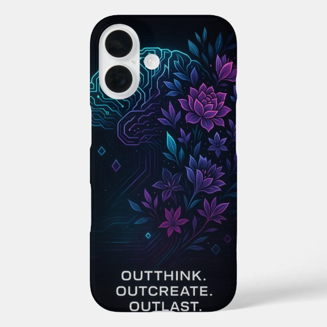 Étui pour iPhone 16 Neon Brain Bloom – Dépasser. C (Verso)