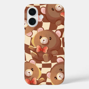 Étui pour iPhone 16 'Ourson à Carreaux'