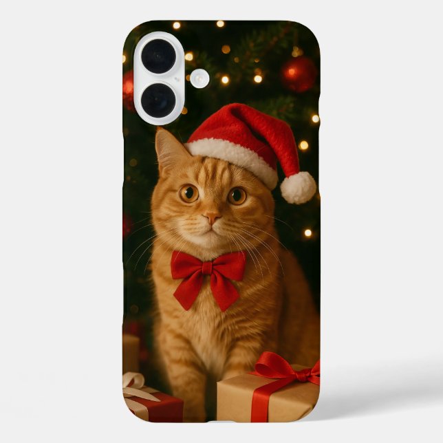 Étui pour iPhone 16 Plus avec ruban de Père Noël (Verso)