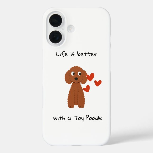 Étui pour iPhone 16 Poodle mignon (Verso)
