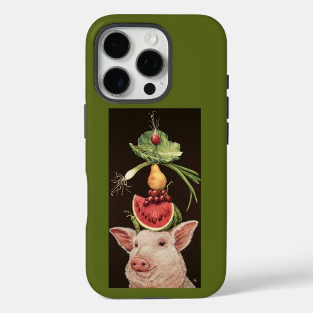 Étui pour iPhone 16 Pro Lulu le cochon (Verso)