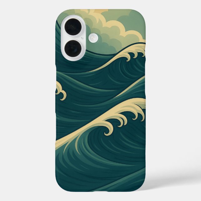 Étui pour iPhone 16 Vagues Océaniques – Vibes Calm (Verso)