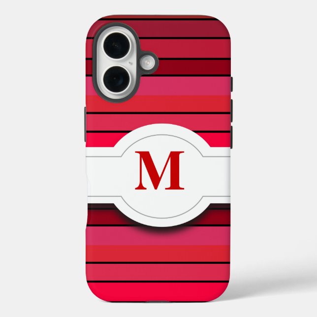 Étui pour iPhone 5/5s à motif rayé rouge (Verso)