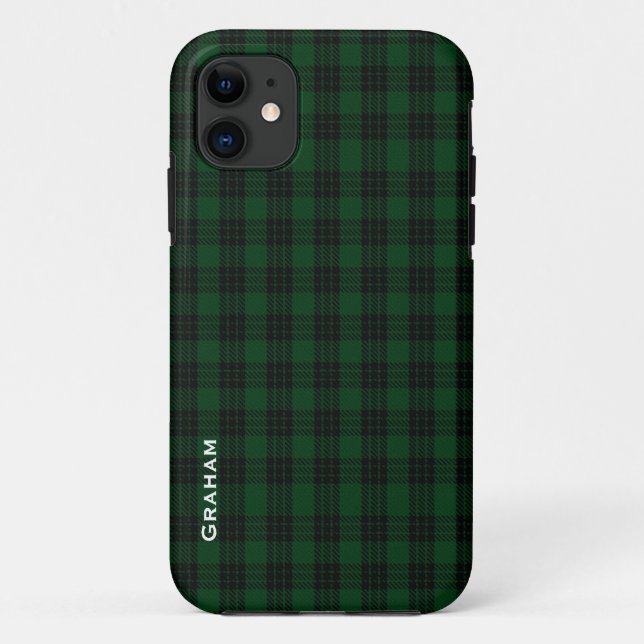 Étui pour iPhone 5 à carreaux Graham Clan vert et  (Dos)