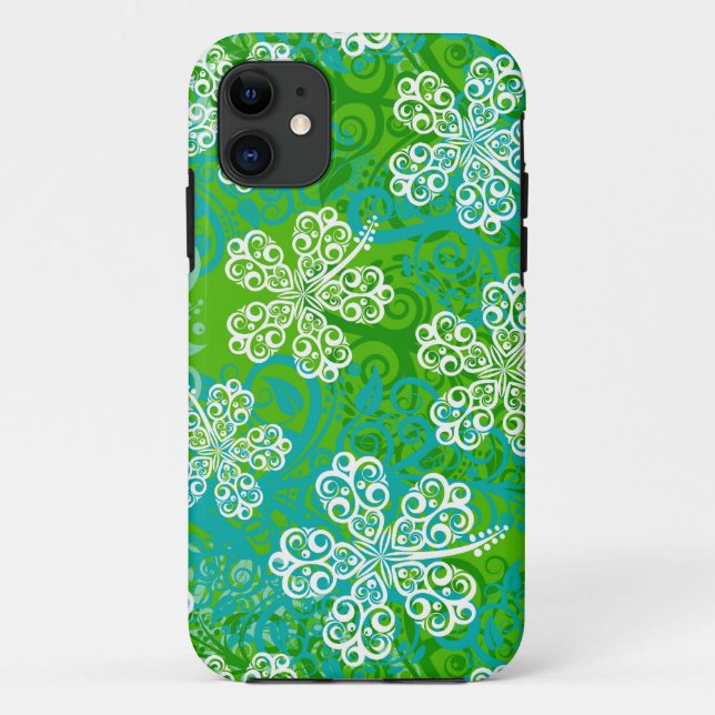Étui pour iPhone 5 à motif d'hibiscus dentelle (Dos)