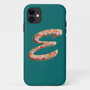 Étui pour Iphone 5 à motif monogramme E en roses