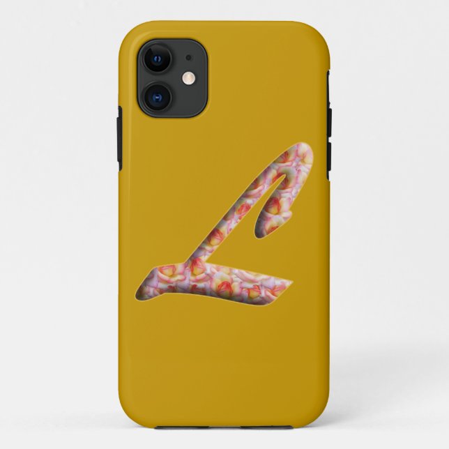 Étui pour Iphone 5 à motif Monogramme L en Roses (Dos)