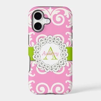 Étui pour iPhone 5 à tourbillons floraux rose et v