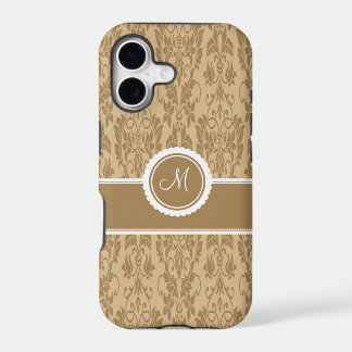 Étui pour iPhone 5 en damas monogrammé caramel
