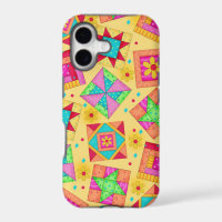 Étui pour iPhone 5 en patchwork jaune d'art de qui