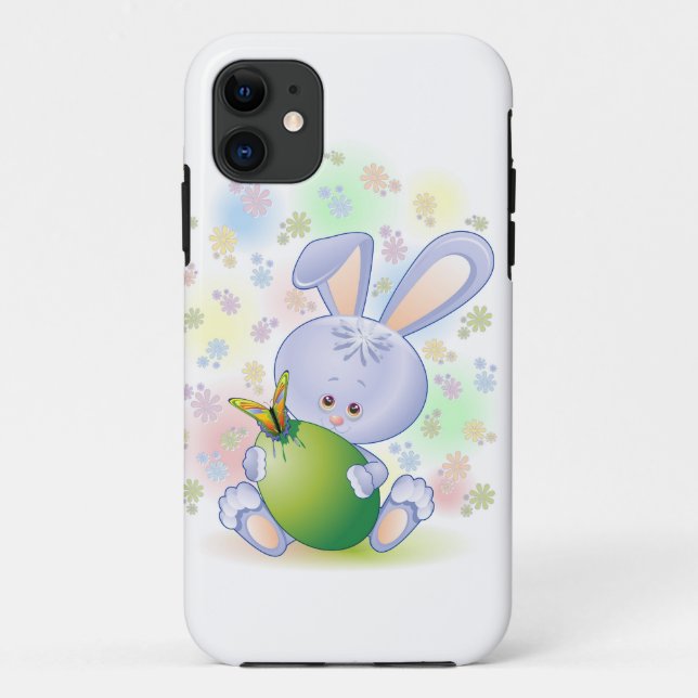 Étui pour iPhone 5 Lapin de Pâques Œuf et Fleurs (Dos)