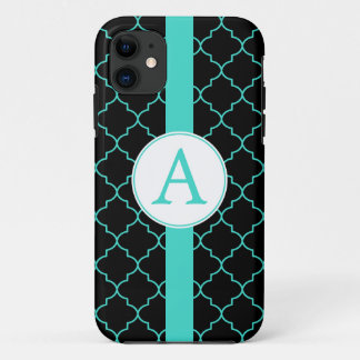 Étui pour iPhone 5 Monogramme Turquoise Dramatique