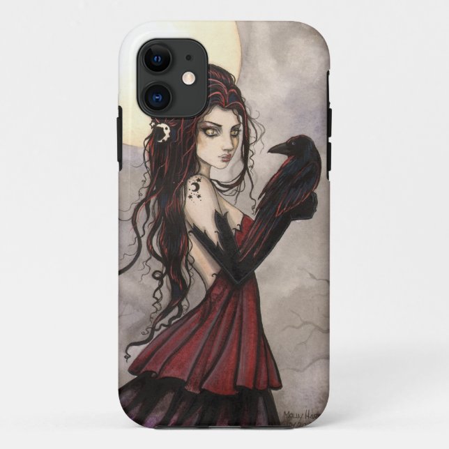 Étui pour iPhone 5 Sorcière et Corbeau d'art fanta (Dos)