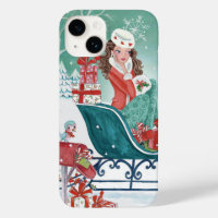 Étui pour Iphone 6 plus Fille Traîneau de Noël