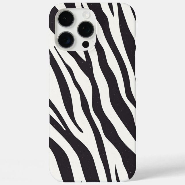 Étui pour iPhone à rayures de zèbre – Motif noir e (Verso)