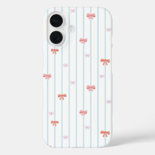 Étui pour iPhone à rayures et ruban doux