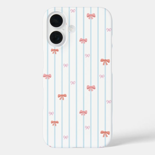 Étui pour iPhone à rayures et ruban doux (Verso)