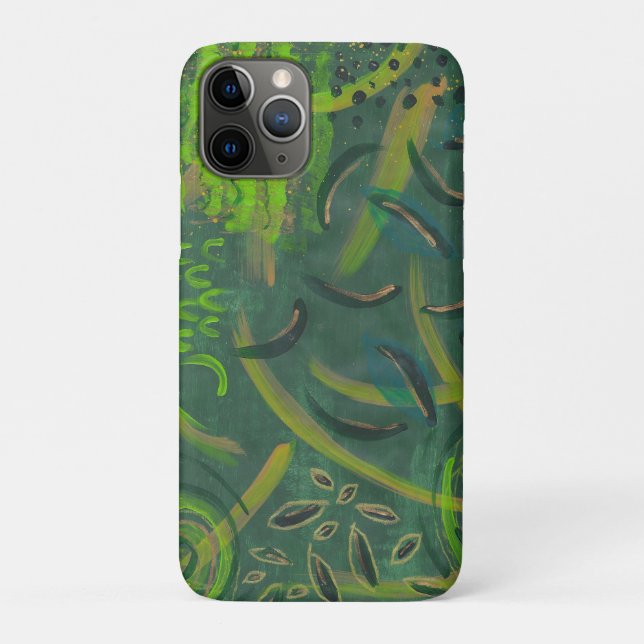 Étui pour iPhone avec peinture abstraite de feuill (Dos)
