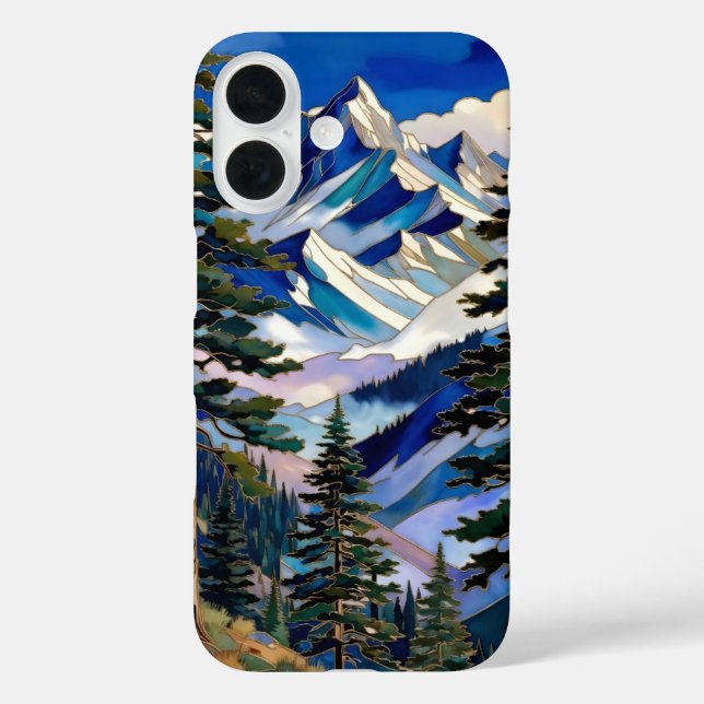 Étui pour iPhone Blue Mountain Paysage Scénique Na (Verso)
